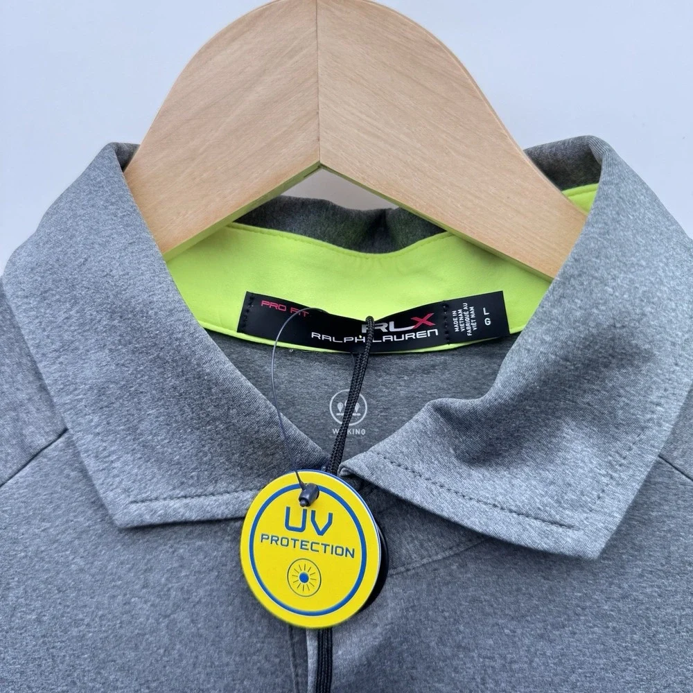 Ralph Lauren RLX  Spyglass Grey Heather Mens Large Button Down Polo Shirt